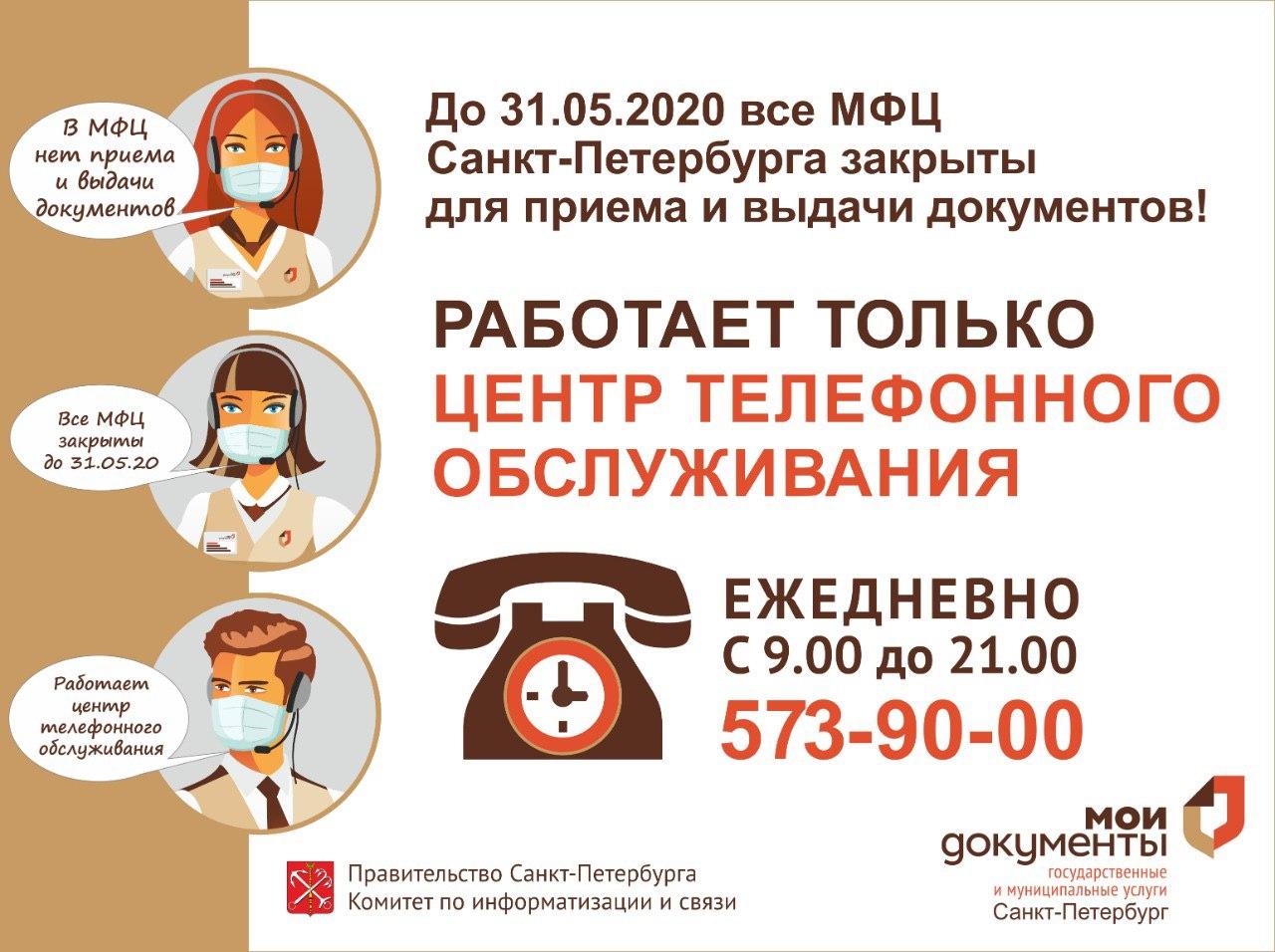 Работа МФЦ до 31 мая